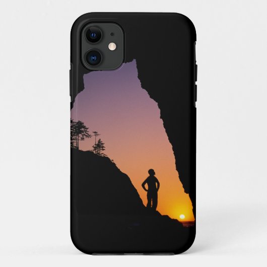 アーチのポイントのハイカーのシルエット、 Case-Mate iPhoneケース (裏面)