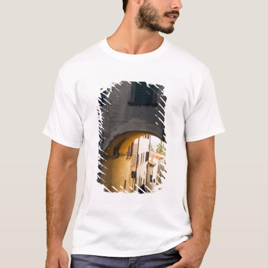 アーチの下を歩く人、丘を下りて Tシャツ (正面)
