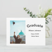 アーチの写真 現代的 エレガント シンプルな 卒業パーティー 招待状 (スタンド正面)