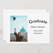 アーチの写真 現代的 エレガント シンプルな 卒業パーティー 招待状 (正面/裏面)