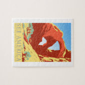 アーチの国立公園のコロラド州coのヴィンテージ旅行 ジグソーパズル (横)