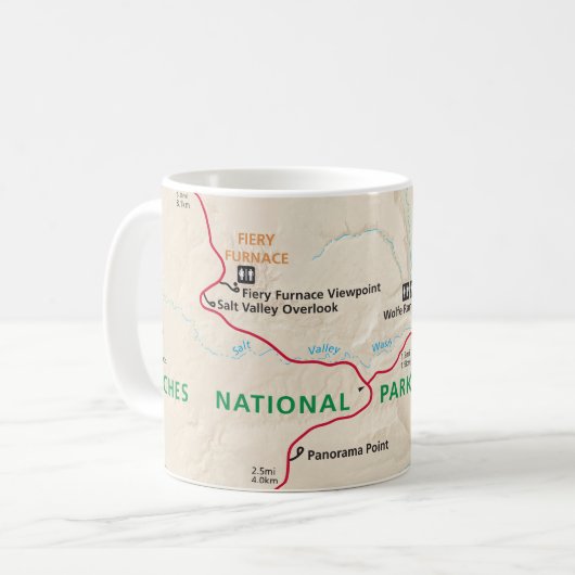 アーチの地図のマグ コーヒーマグカップ (正面左)