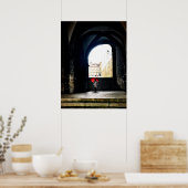 アーチの赤いスプラッシュスペインの ポスター (キッチン)