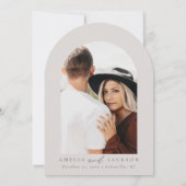 アーチを描くボヘミアンスタイルの水彩山岳地帯の結婚式招待状 招待状 (裏面)