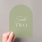 アーチアクリル結婚セージ緑の表2 アクリル招待状 (インサイチュ (ポータブル))