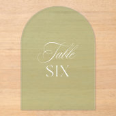 アーチアクリル結婚セージ緑の表6個 アクリル招待状 (正面)