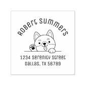 アーチアドレスから覗く明るい犬 セルフインキングスタンプ (デザイン)