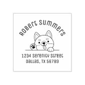 アーチアドレス2の上から覗く明るい犬 ラバースタンプ (インプリント)