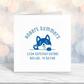 アーチアドレス3の上から覗く明るい犬 セルフインキングスタンプ