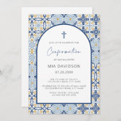 アーチアマルフィタイル地中海の青の確認 招待状 (正面/裏面)