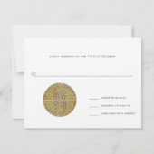 アーチアールヌーボービネヤードピーコックレスポンスカード 出欠カード (正面)