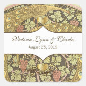 アーチアールヌーボーピーコックス結婚ハートズシール スクエアシール (正面)