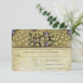 アーチアールヌーボーピーコックバーズウェディングRSVP 出欠カード (スタンド正面)