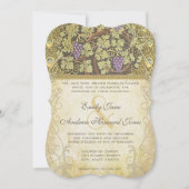 アーチアールヌーボーピーコックバーズヴィン結婚ヤード 招待状 (正面)