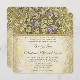 アーチアールヌーボーピーコックバード結婚式招待状 招待状