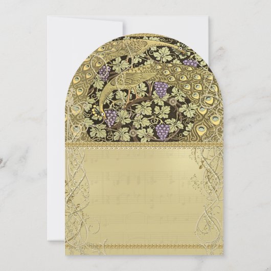 アーチアールヌーボーピーコックバード結婚式招待状 招待状 (裏面)