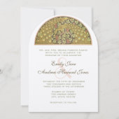 アーチアールヌーボーピーコックバード結婚式招待状 招待状 (正面)