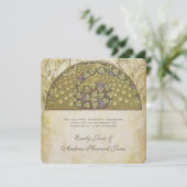 アーチアールヌーボーピーコックバード結婚式招待状 招待状 (スタンド正面)