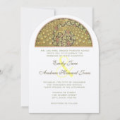 アーチアールヌーボーピーコックバード結婚式招待状 招待状 (正面)