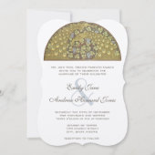 アーチアールヌーボーピーコックバード結婚式招待状 招待状 (正面)