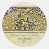 アーチアールヌーボーヴィネヤードピーコック ラウンドシール (正面)