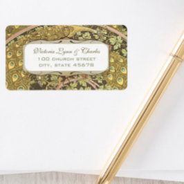 アーチアールヌーボーヴィネヤードピーコックRSVPアドレス ラベル