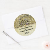 アーチアールヌーボー孔雀結婚鳥の封印 ラウンドシール (封筒)