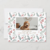 アーチウィンターボタニカルフォトクリスマス シーズンカード (裏面)