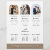 アーチウェディングフォトプライスシート チラシ (裏面)