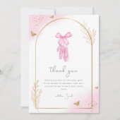アーチウォーエレガントターカラーバレリーナベビーシャワー サンキューカード (正面)