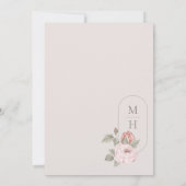 アーチウォーエレガントターカラーピンク牡丹フローラ花 招待状 (裏面)