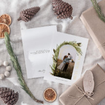 アーチウォーターカラーリースメリークリスマスフォトフォイル