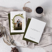 アーチウォーターカラーリースメリークリスマスフォトフォイル 箔シーズンカード