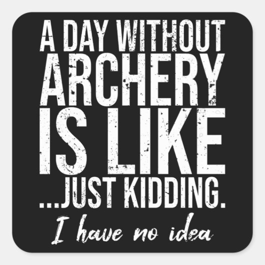 アーチェリーおもしろいスポーツギフトアイディア スクエアシール (正面)