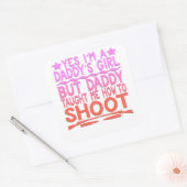 アーチェリーおもしろいティー – パパの女の子 スクエアシール (封筒)