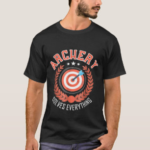 アーチェリーが弓をおもしろい全て解く Tシャツ