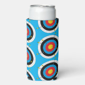 アーチェリーのクロスボウのターゲットと矢印 スリム缶クーラー (Seltzer正面)