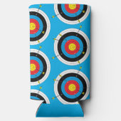 アーチェリーのクロスボウのターゲットと矢印 スリム缶クーラー (裏面)