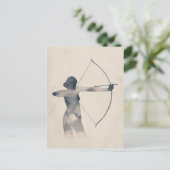 アーチェリーのシルエット 水彩画 ポストカード (スタンド正面)