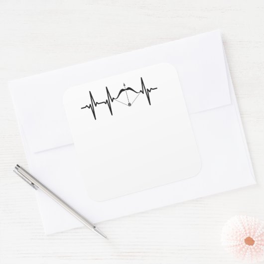 アーチェリーのハートビートボウとアロー射手 スクエアシール (封筒)