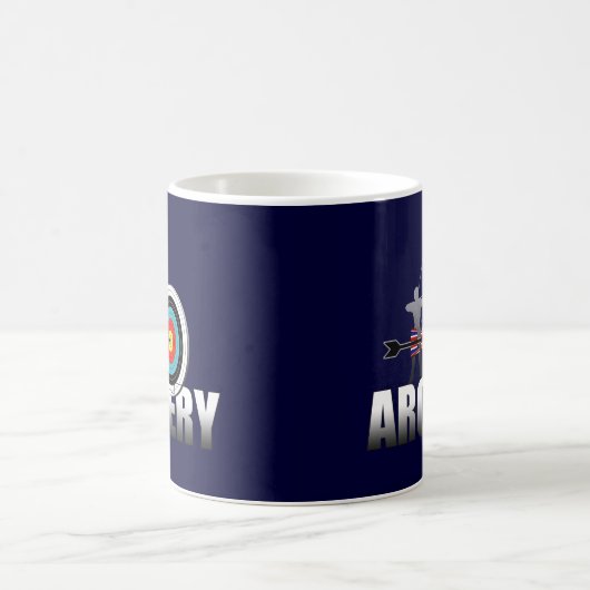 アーチェリーのロンドンターゲット射手のアートワーク コーヒーマグカップ (中央)