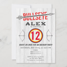 アーチェリーの弓と矢のターゲットパーティー 招待状