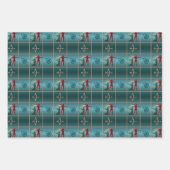 アーチェリーの弓と矢 – 緑のパターン ラッピングペーパーシート (正面2)