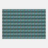 アーチェリーの弓と矢 – 緑のパターン ラッピングペーパーシート (正面)