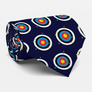 アーチェリーの的とパターン（の模様が）ある矢 ネクタイ