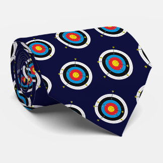 アーチェリーの的とパターン（の模様が）ある矢 ネクタイ