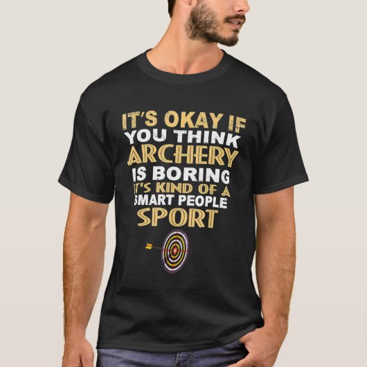 アーチェリーの矢が人々の頭が切れるスポーツT Tシャツ (正面)