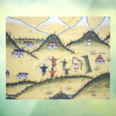 アーチェリーの絵のあるブータンの家 - ブータン ウィンドウサイン (シート3)