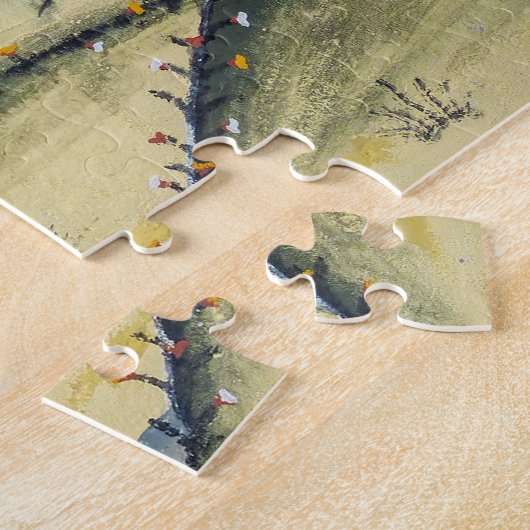 アーチェリーの絵のあるブータンの家 - ブータン ジグソーパズル (側面)