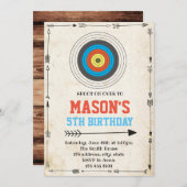 アーチェリーの誕生日のパーティの招待状 招待状 (正面/裏面)